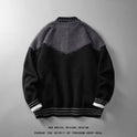 Color Contrast Patchwork Cardigan Knitted Coat Men's Loose Casual Sweater