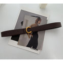 Retro Belt Female C Buckle Korean Version Of Black Casual Women's Trousers With Decorative Blazer Coat Belt