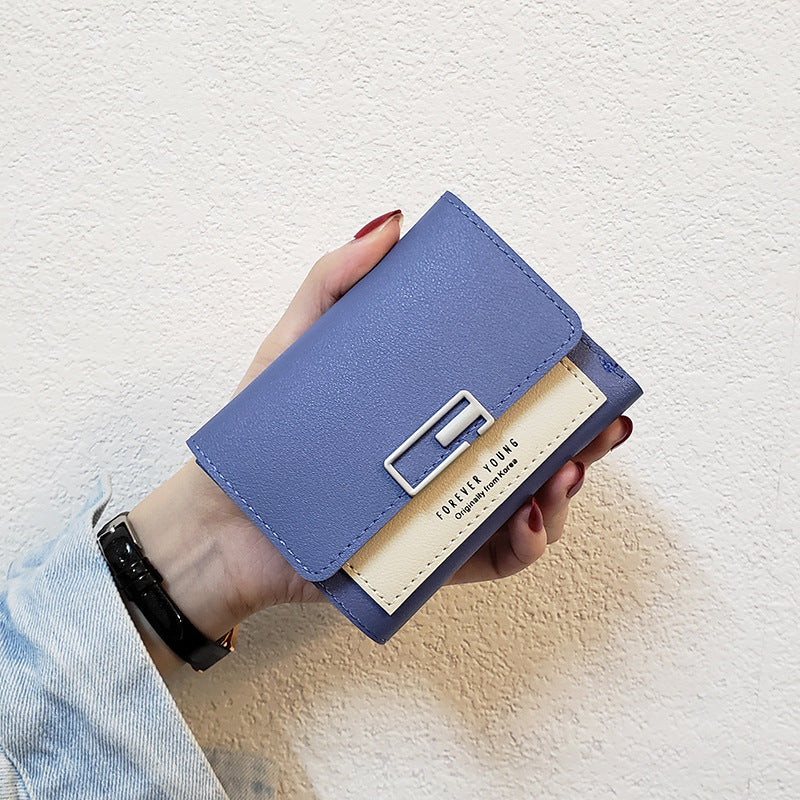 Women's Fashion Simple Folding Clashing Wallet