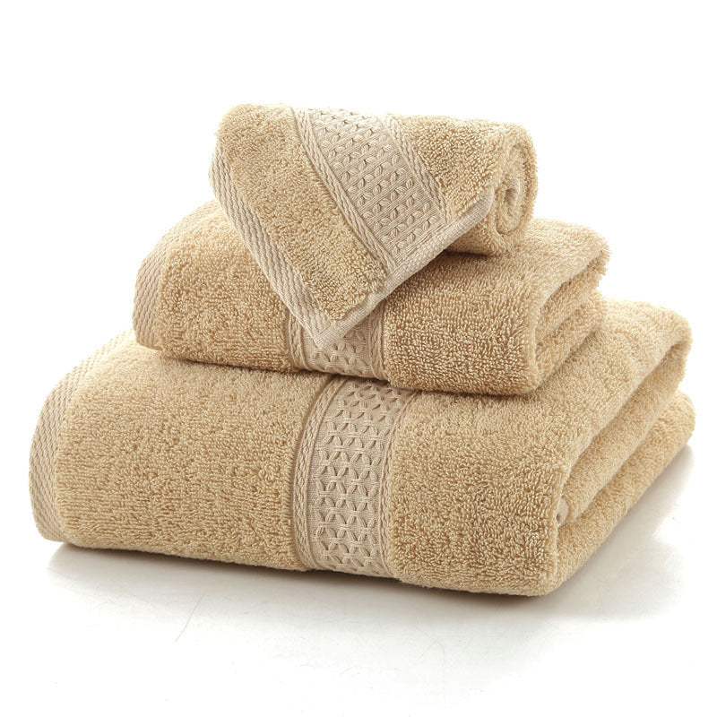 Long-staple Cotton Three-piece Set Towels Square Scarf Jacquard Absorbent Face Towel