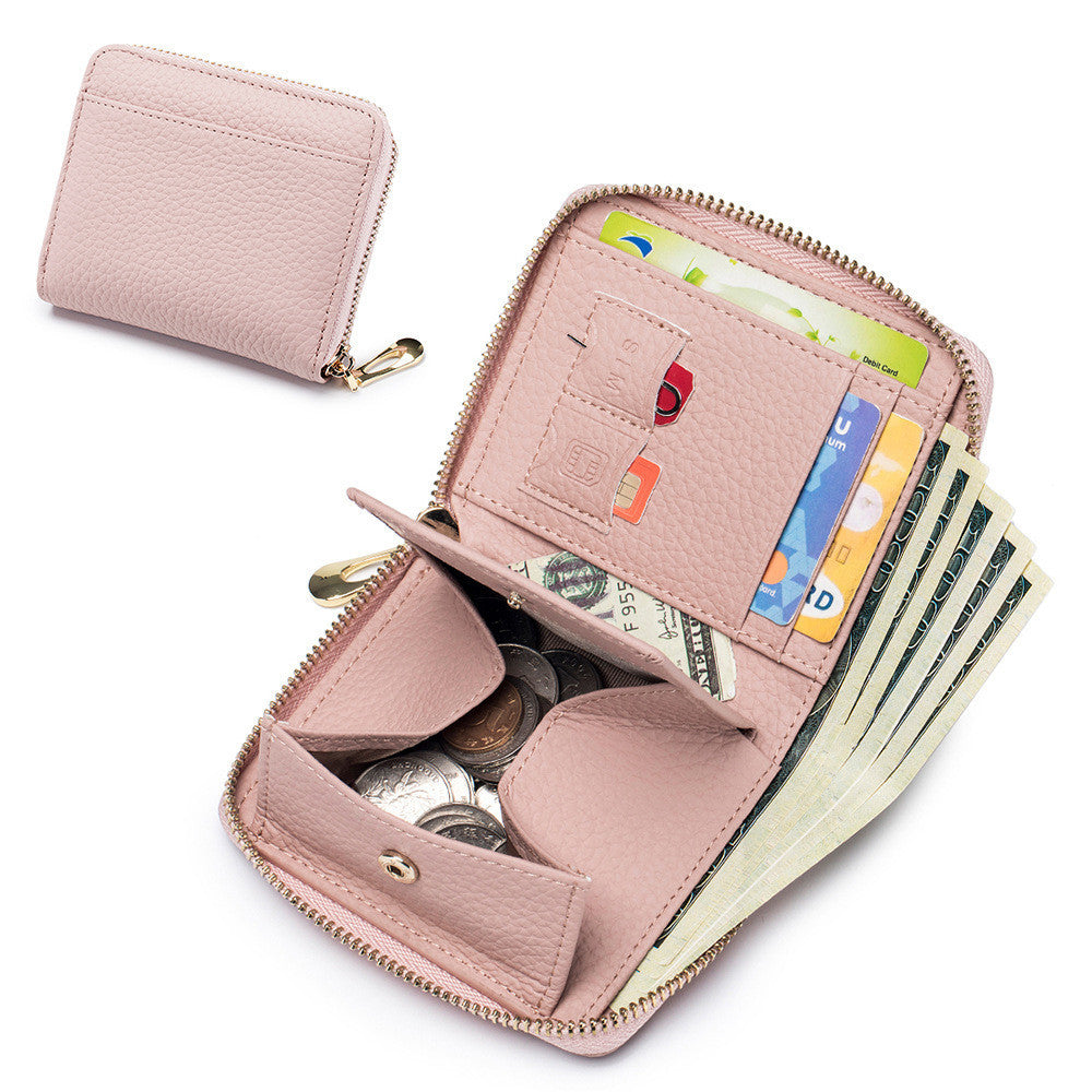 Women's Leather Multi-functional Short Wallet