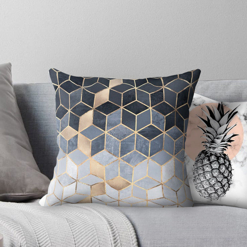 Geometric Polyester Fiber Pillow Cover