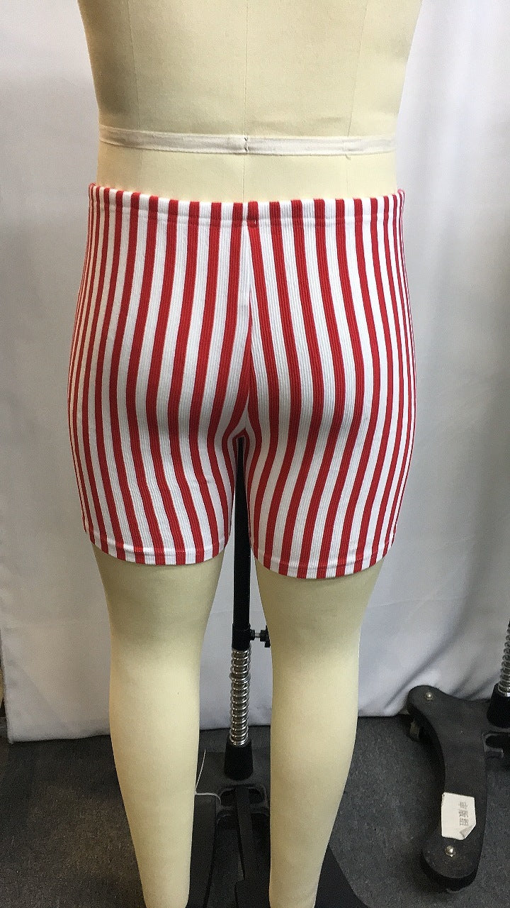 Summer Men's Striped Tight Shorts