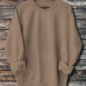 Men's Solid Color Light Plate Long Sleeved Sweatshirt