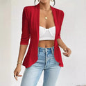 Europe And America Cross Border New Women's Ladies Hollow Fabric Cardigan Coat