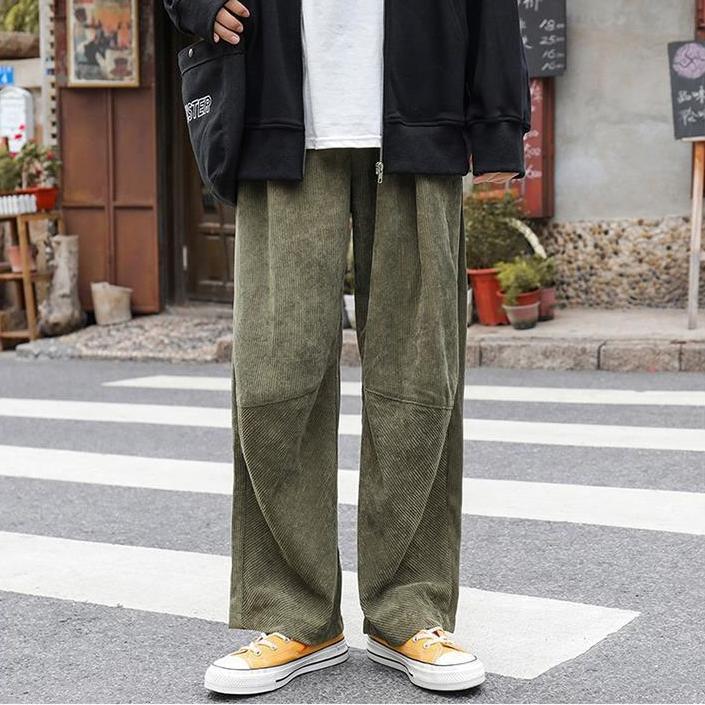 Men's Spring And Autumn Loose Straight-leg Corduroy Casual Wide-leg Pants