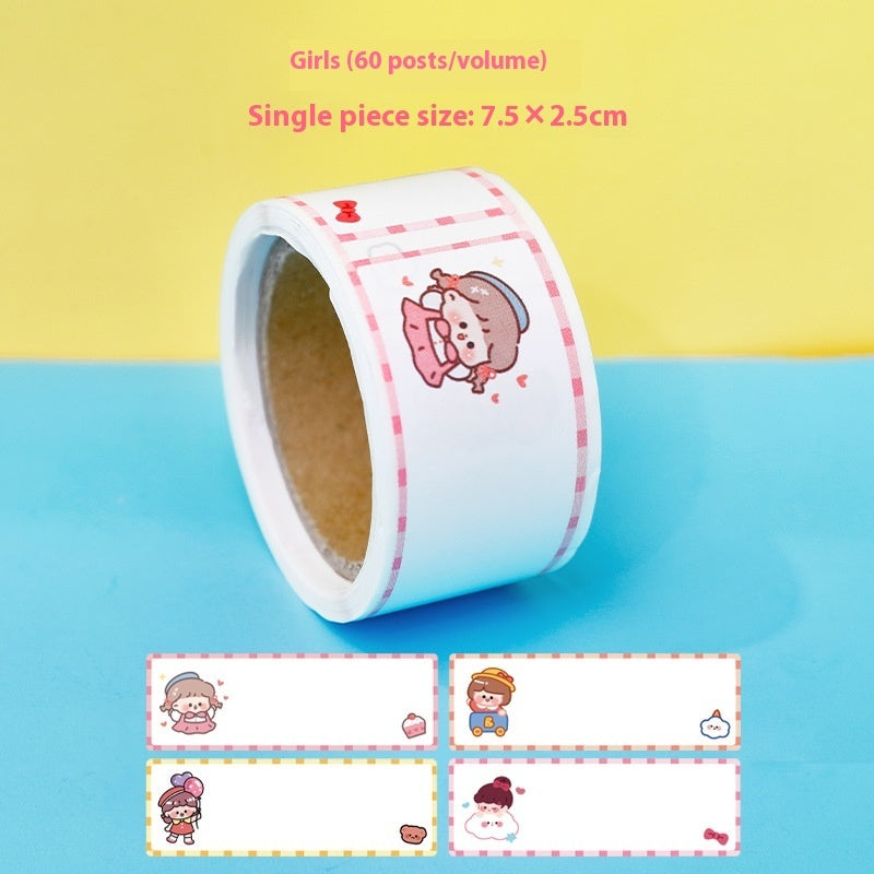 Student Cartoon Tape Name Tape Creative Multifunctional Message Index Stickers