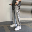 Korean Version Of The Trend Of Retro Cashew Flower Casual Pants Stitching Loose Drawstring Trousers