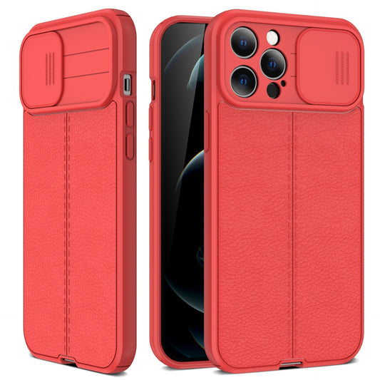 Push Window Litchi Pattern Tpu Silicone Protective Cover