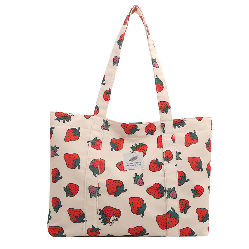 Large Capacity Floral Nylon Shoulder Bag