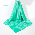 Pure Color Silk Scarf Artificial Silk 90cm Shiny Satin Shawl