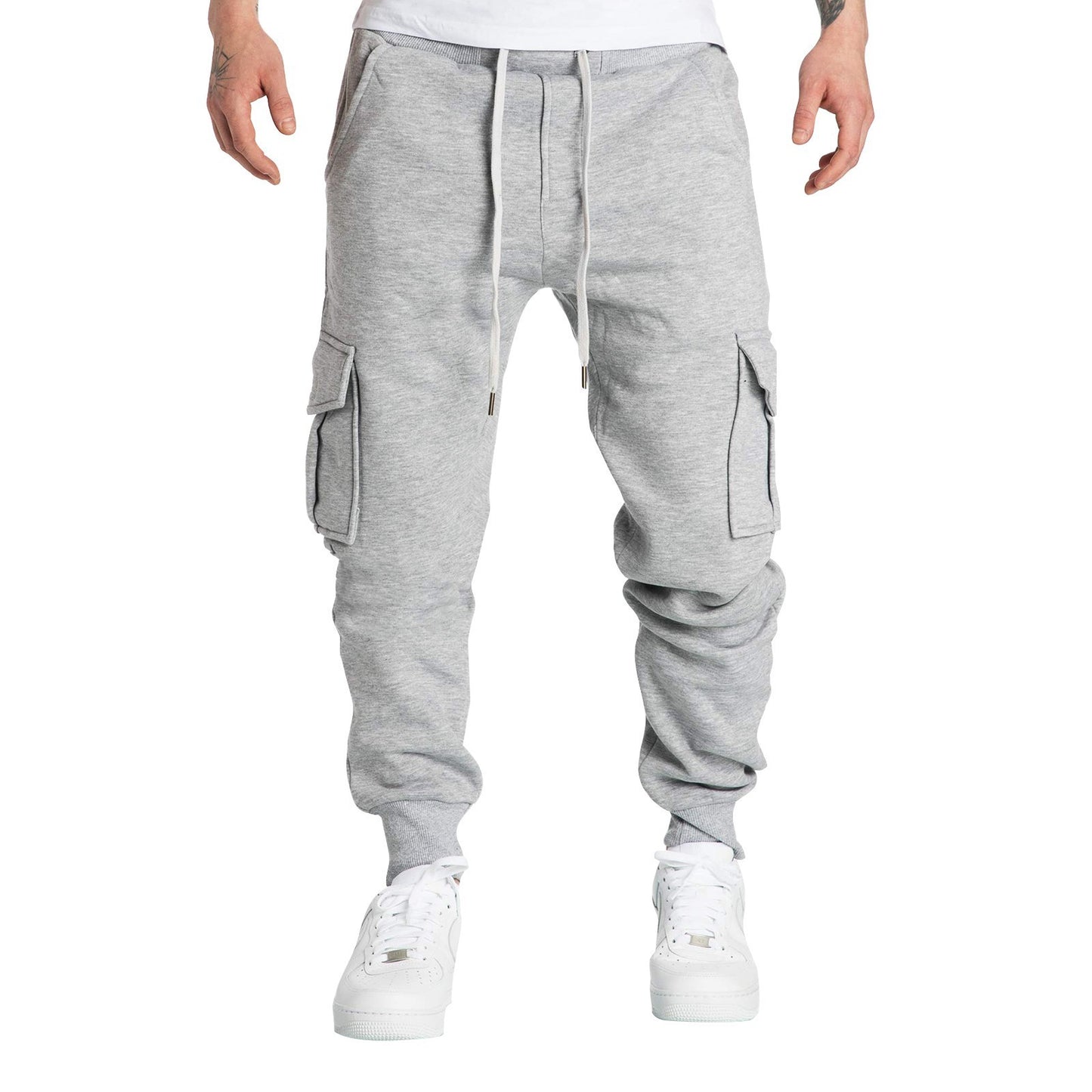 Men's Autumn And Winter Pocket Training Sports Pants Fleece Pants