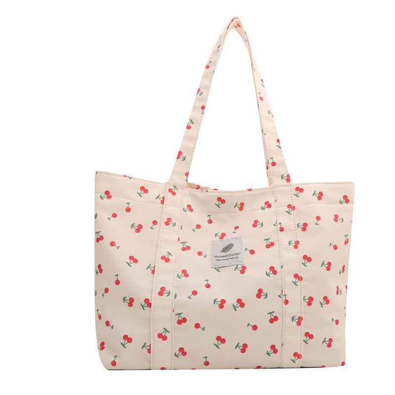 Large Capacity Floral Nylon Shoulder Bag