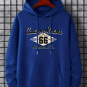 Letter Number 66 Printed Casual Hooded Pullover Sweater