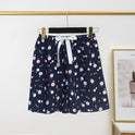 Women's Cotton Silk Pajama Pants Summer Thin Shorts Loose Casual