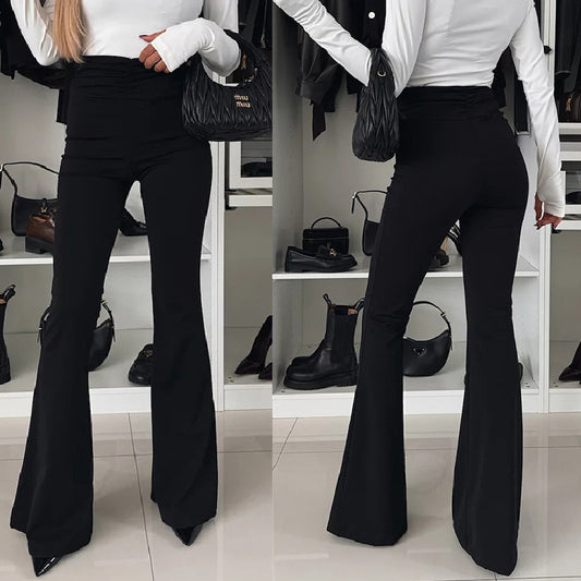 Hip-lift And Belly Shaping High Waist Flared Pants Trousers For Women