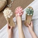 Gentle Woman Flowers All-matching Flat Shoes Non-slip Beach Sandals