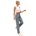 Fashion European And American Retro All-match Wash Denim Trousers High Waist Women's Trousers