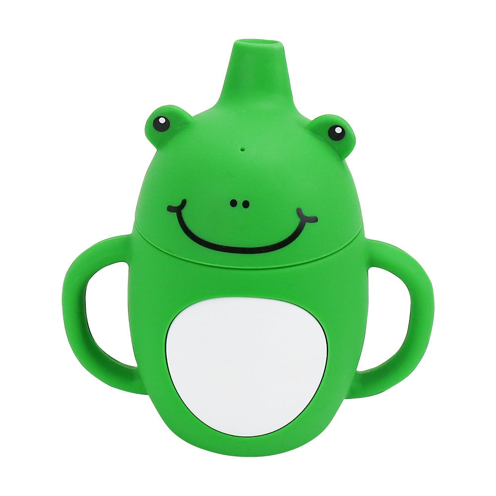 Children's Silicone Binaural Straw Anti-overflow Sippy Cup