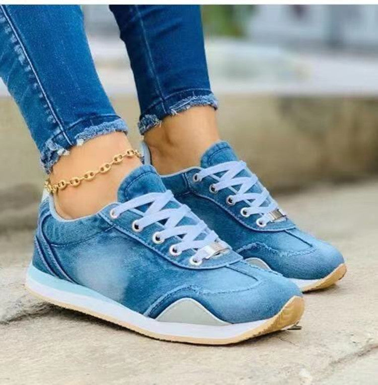 Plus Size Sneakers Color Matching Spring And Autumn Wedge Flat Women's Shoes