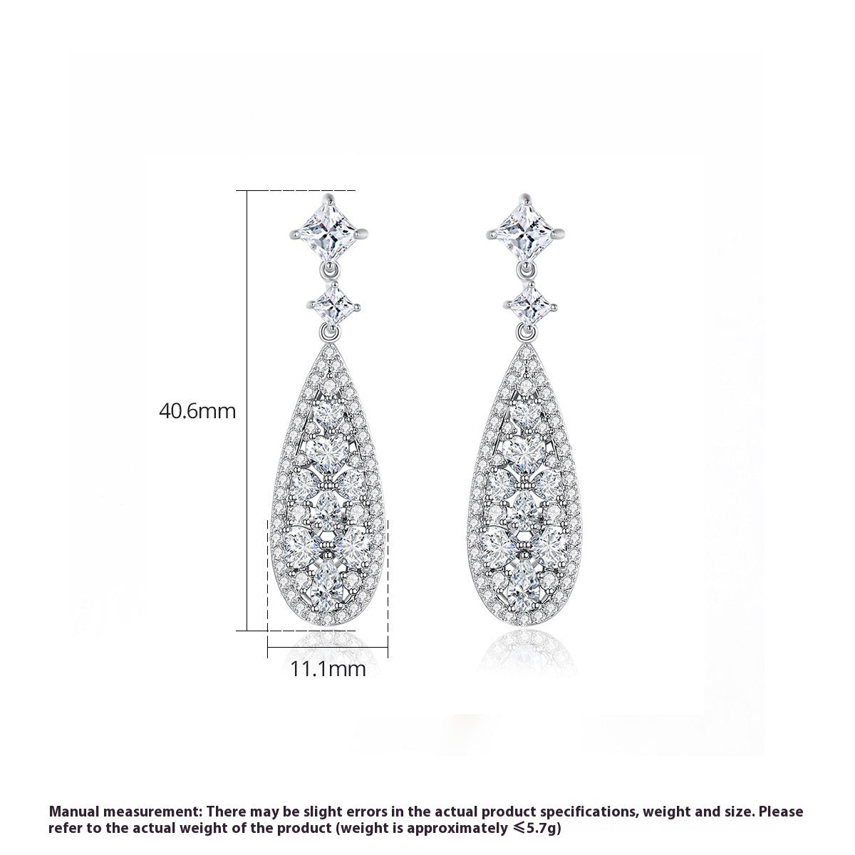 Long Earrings Flash Copper Inlaid Zircon Ear European And American Ornament