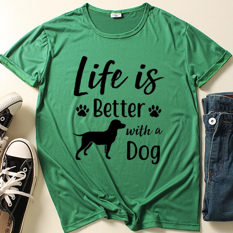 Our Dog Needed A Friend Letter Print Short-sleeve