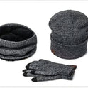 Fashion Men's Warm Hat And Velvet Three-piece Suit