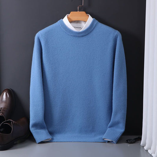 Round Neck Sweater Men's Loose Oversized Knit Bottoming Shirt