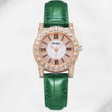 Women's Korean-style Diamond-embedded Creative Watch With Roman Scale