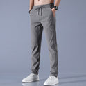 Summer Ice Silk Pants Men's Thin Business Casual Pants Stretch Breathable Straight-leg Tracksuit Pants