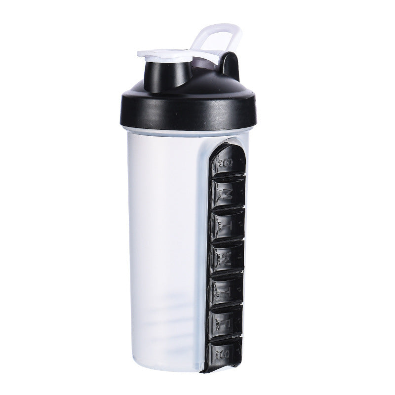 Outdoor Portable Water Bottle One Week Use Medicine Box Cup