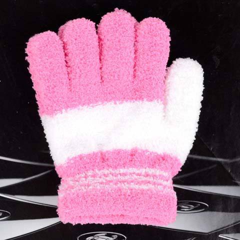 Half Fleece Children's Gloves Warm And Cute Candy Color