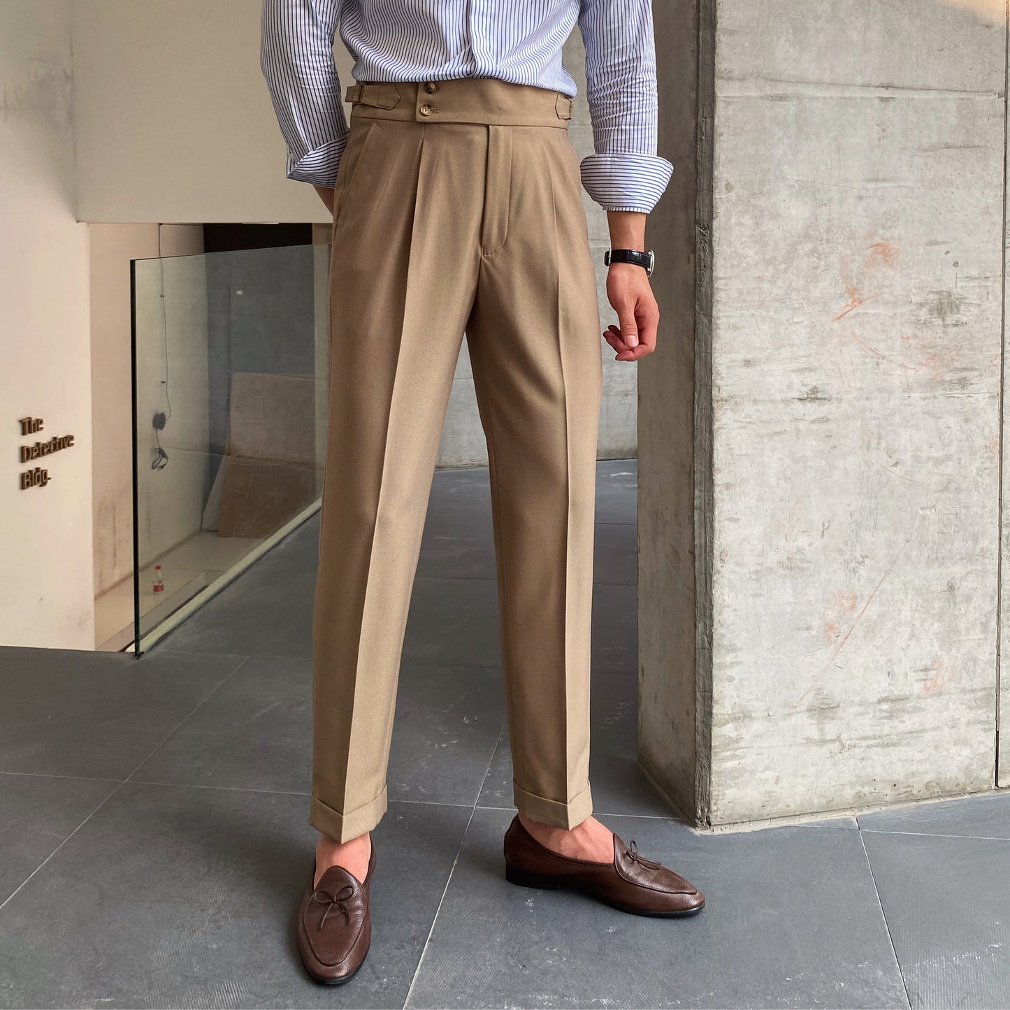 New Men's Naples High Waist Drooping Straight Autumn Leisure Pants