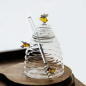 Household Transparent Glass Honey Jar With Lid Borosilicate