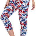 Slimming Cropped Pants High Waist Print Leggings