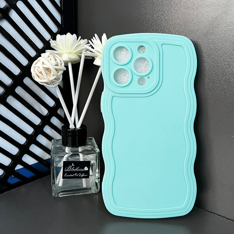 Solid Color Big Wave Suitable For Phone Case Solid Color Drop-resistant Soft Shell