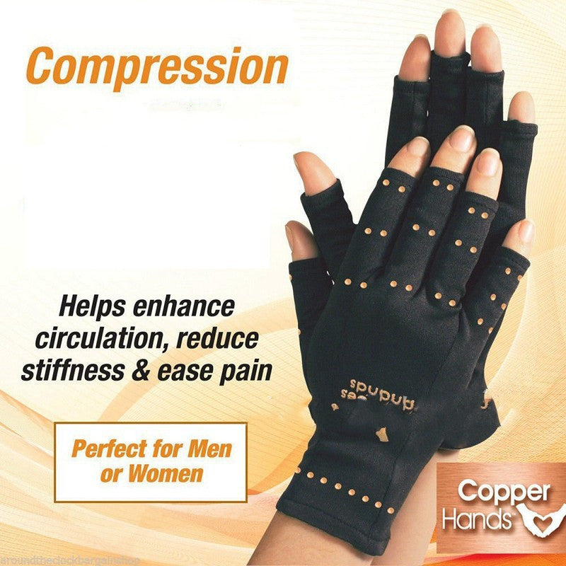 Copper Fiber Sports Health Care Half-finger Recovery Gloves