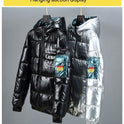 Winter Down Thick Bright Leather Cotton-padded Jacket