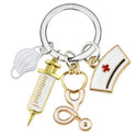 Nurse Doctor Mask Keychain Medical Ambulance Key Ring