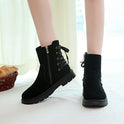 All-match Thermal Short Boots Motorcycle Anti-skid Plus Velvet Snow Boots