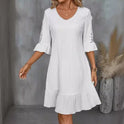 Lace Patchwork Flared Sleeves Casual Dress