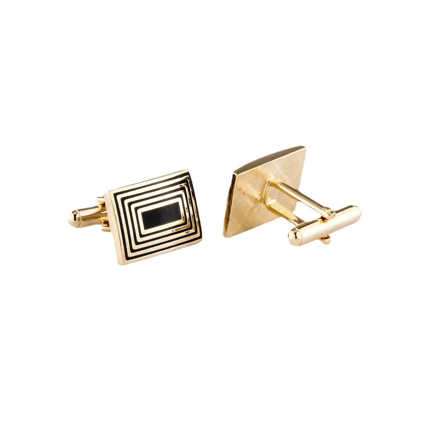 French Fashion Enamel Gold Plated Copper Cufflinks