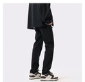 Men's Slim-fit Pure Black Straight Jeans