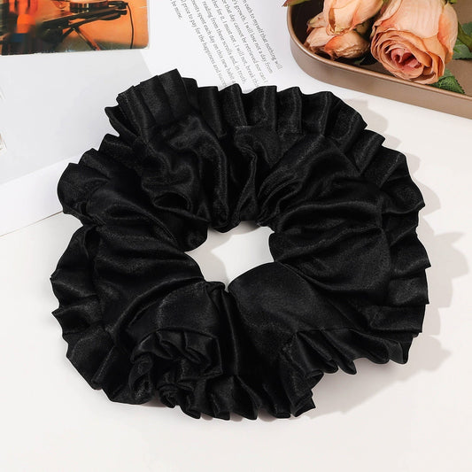 Oversized Satin Lace Large Intestine Hair Ring Simple