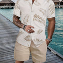 Coconut Tree 3d Printed Short Sleeve Shorts Suit