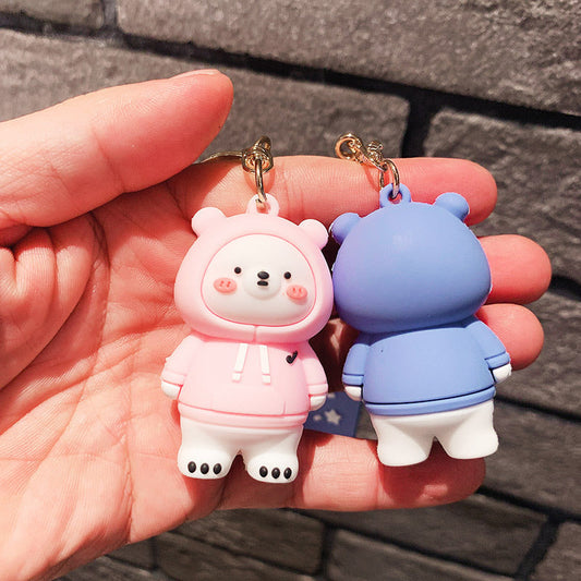 Sweater Small White Bear Pendant Key Chain Cute Accessories Cartoon Doll