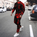 Funny New Long-sleeved Sports Two-piece Round Neck Casual Printed Men's Sweater