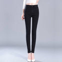 Women's High Waisted Elastic Slim Fitting Jeans