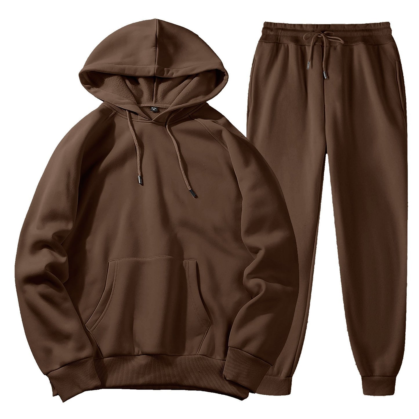 Men's Spring, Autumn And Winter Sports Casual Solid Color Coat Sweatshirt Trousers Suit