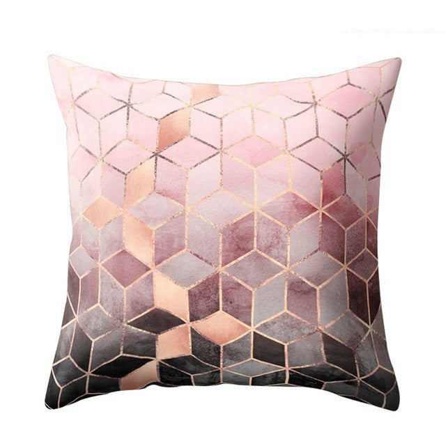 Geometric Polyester Fiber Pillow Cover